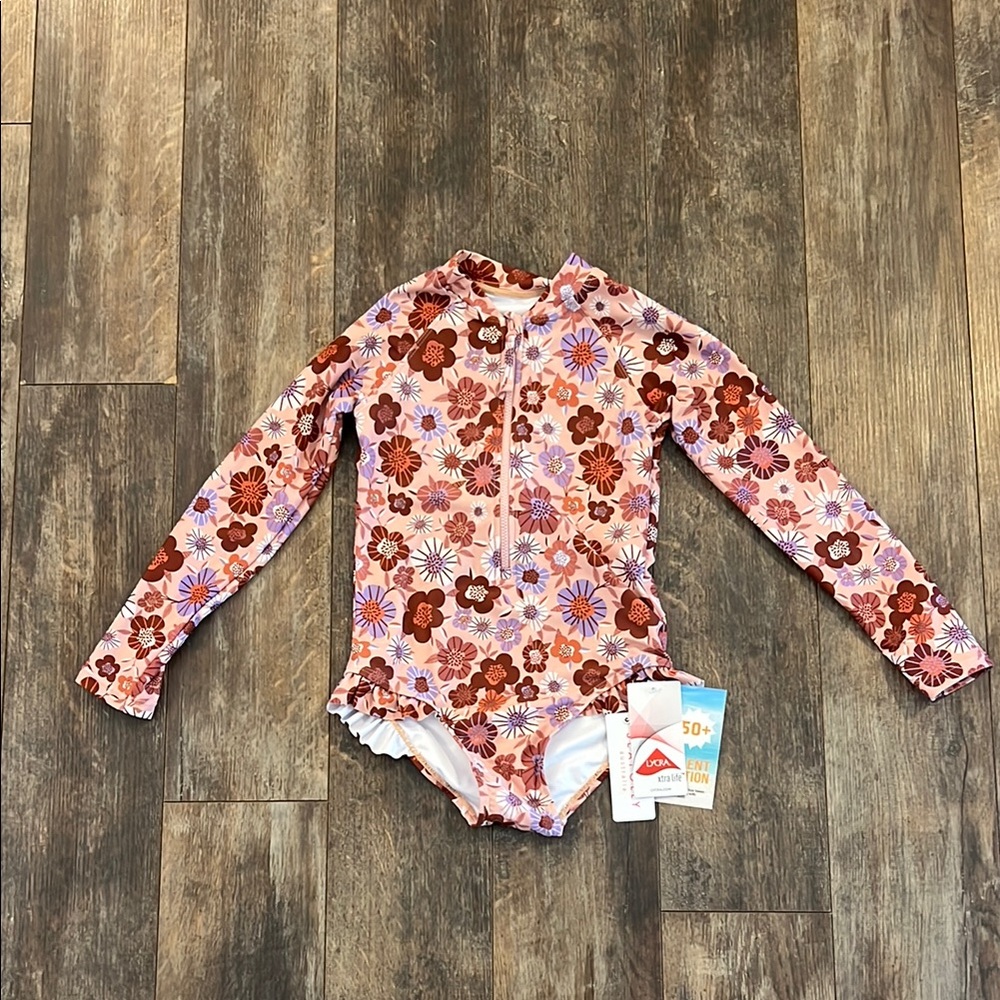 Seafolly Pink and Purple Floral Rashguard